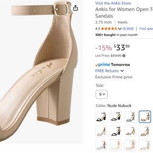 Women's Nude Block Heel Sandals